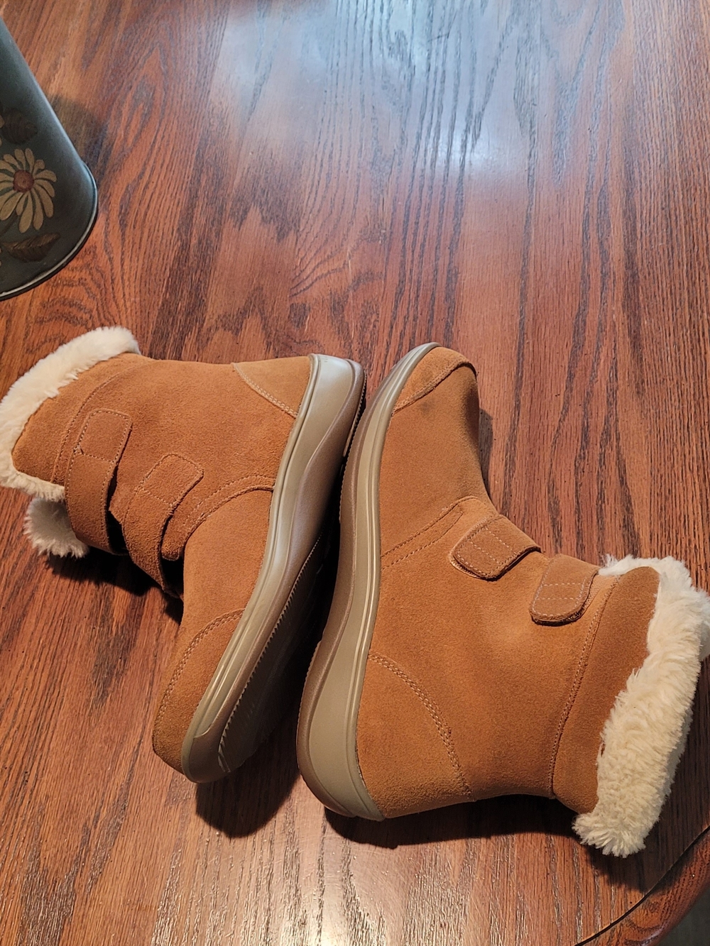 Orthofeet Florence Women's Winter Boots with Plush Fur Collar 9 B